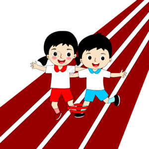 运动会 两人三足 运动会儿童 卡通人 矢量手绘