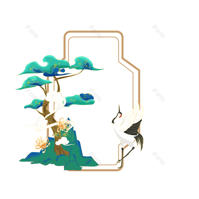 边框图片,中国风元素,古风边框PNG,小清新免抠素材