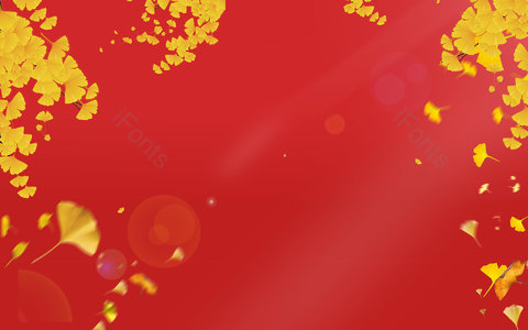 银杏 阳光 红色 落叶 清新