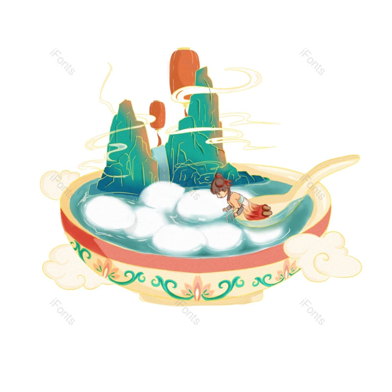 中国风图片,插画元素,元宵PNG,元宵节免抠素材