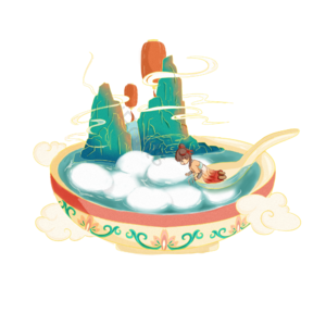 正月十五 元宵节 插画 习俗 中国风 国潮 汤圆 元宵