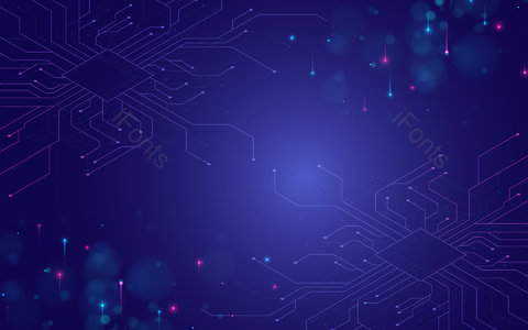 蓝色渐变 科技感 电路图 未来科技 商务科技背景