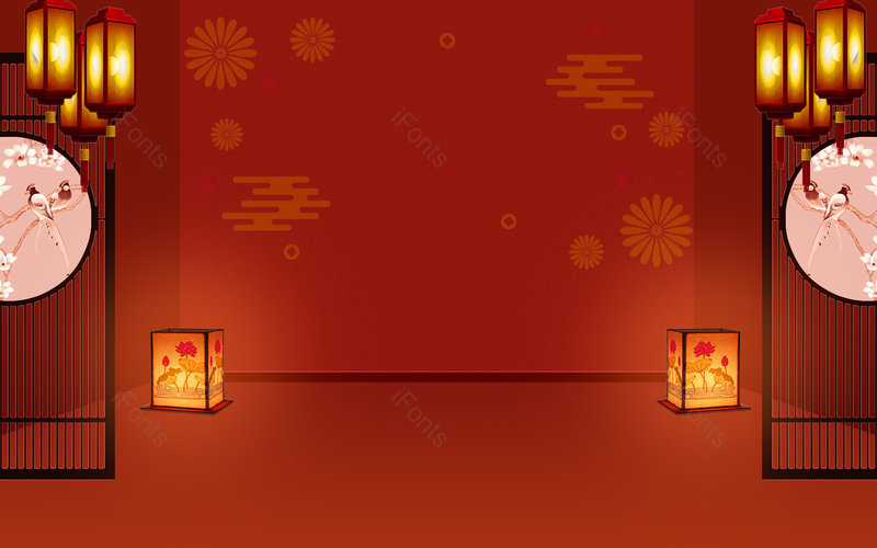 大气复古节日氛围中国风传统空间搭建背景,插画/手绘图，插画/手绘图库，插画/手绘图下载,插画/手绘