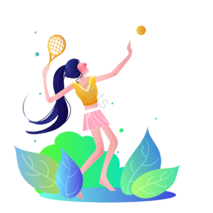 运动会 女子 网球 项目 矢量 素材