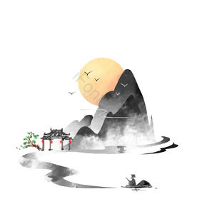 中国风 古风 水墨风 山水 山 水墨