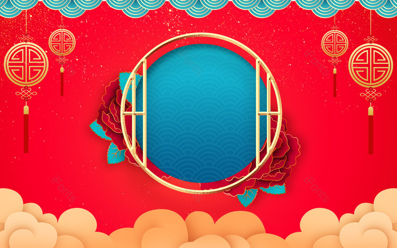 红色大气华丽元旦新年春节展板背景图片,插画/手绘图，插画/手绘图库，插画/手绘图下载,插画/手绘