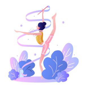 运动会 女子 带操 项目 矢量素材