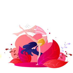 运动会 女子 体操 项目 矢量素材