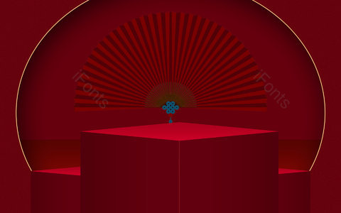 简约 大气 复古 传统元素 平台展示 空间背景