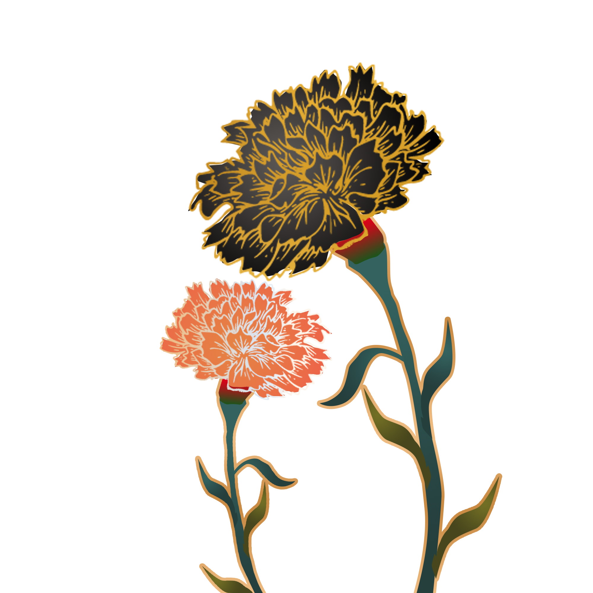 卡通装饰彩色中国风植物花朵元素免抠PNG图片素材_免费下载_图片编号 