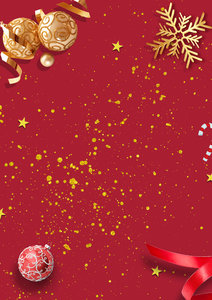 红色 平安夜 圣诞节 金粉 红丝带