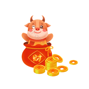 喜庆十二生肖 十二生肖 生肖牛 钱袋 设计元素 牛元素