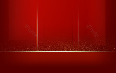 简约 大气 红色 金色 立体 几何 签到墙背景 签到处背景