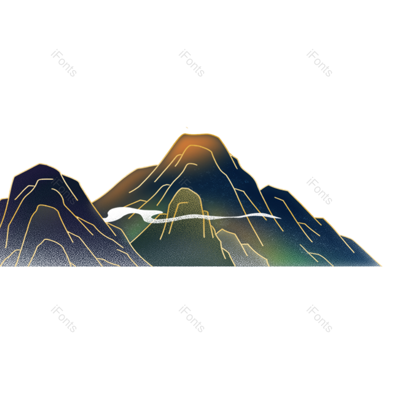山水图片,山脉元素,PNG,免抠素材