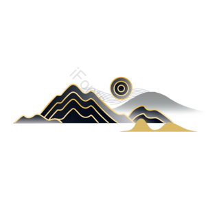 黑金元素 黑金素材 黑金装饰 国潮黑金 国潮装饰 国潮素材 国潮山水 山水元素