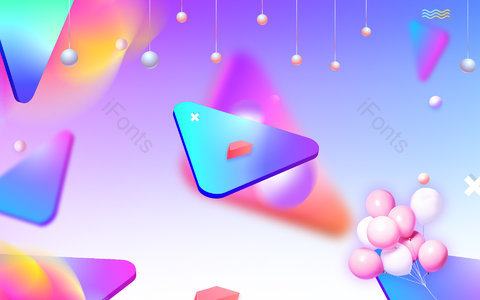 渐变 梦幻 几何背景 立体空间背景 紫色渐变  周年庆 庆典