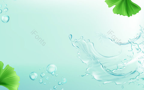 绿色背景 清新背景 产品展示背景 文艺背景 水元素背景  春天 春季