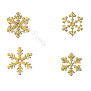 冬日 圣诞 金色 高端 雪花 装饰 花纹 纹样