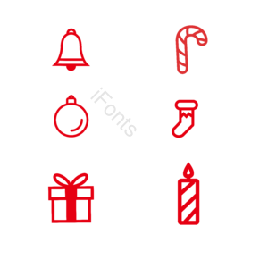 简约 线条 Q版 圣诞 节日 装饰 点缀