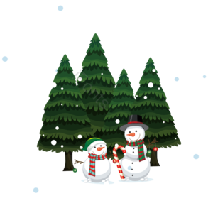 圣诞节 圣诞下雪 圣诞树 雪人 冬季