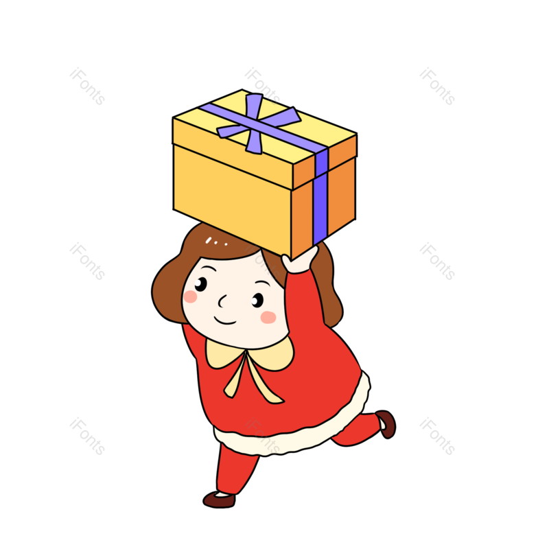 送礼物图片,女孩元素,礼物PNG,圣诞节免抠素材