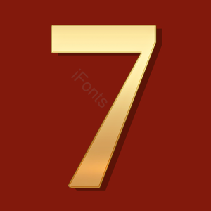 数字 7 金色 渐变 立体效果 艺术字体