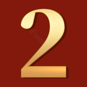 数字 2 金色 渐变 立体效果 艺术字