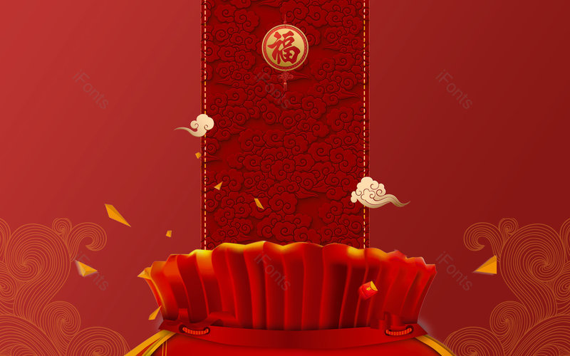 大气喜庆中国风元素复古新年背板背景,插画/手绘图，插画/手绘图库，插画/手绘图下载,插画/手绘