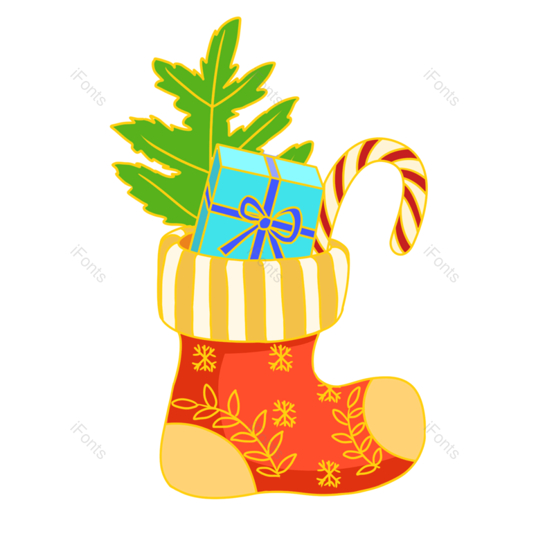 圣诞糖果图片,圣诞袜子元素,圣诞礼物PNG,圣诞节免抠素材