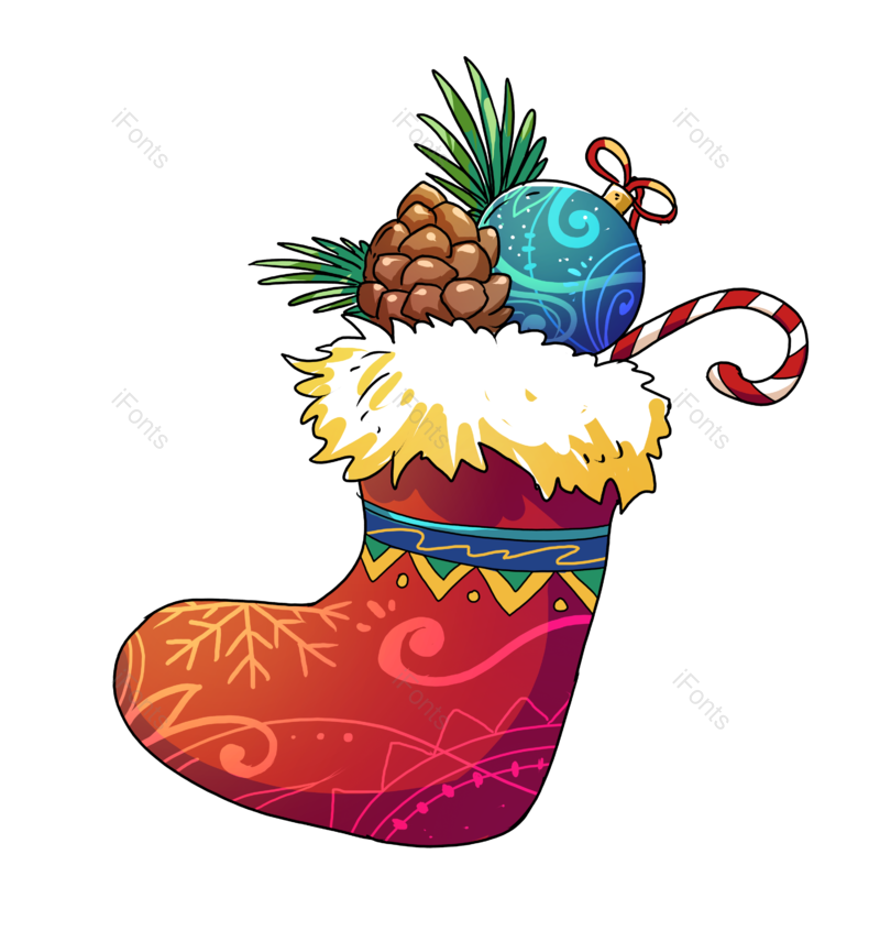 圣诞袜图片,袜子元素,礼物PNG,圣诞节免抠素材