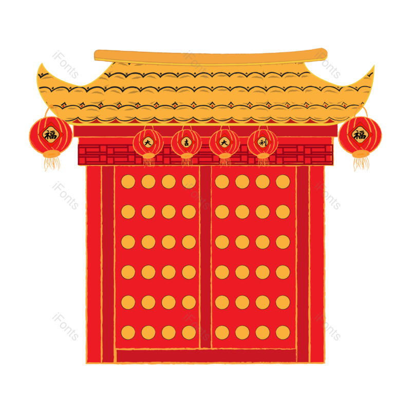 喜庆灯笼图片,新年元素元素,手绘PNG,免抠素材