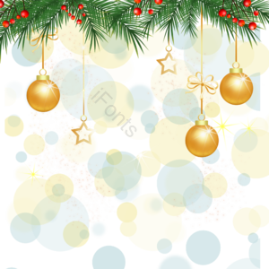 手绘 金色 质感 圣诞节 红豆 松叶 挂件