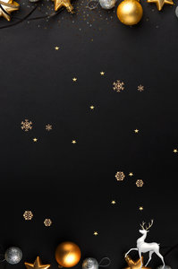 时尚 黑金 圣诞节背景 圣诞背景 背景素材 平安夜背景 鹿 素材