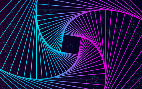 蓝色渐变 旋转空间 立体空间 几何 重叠