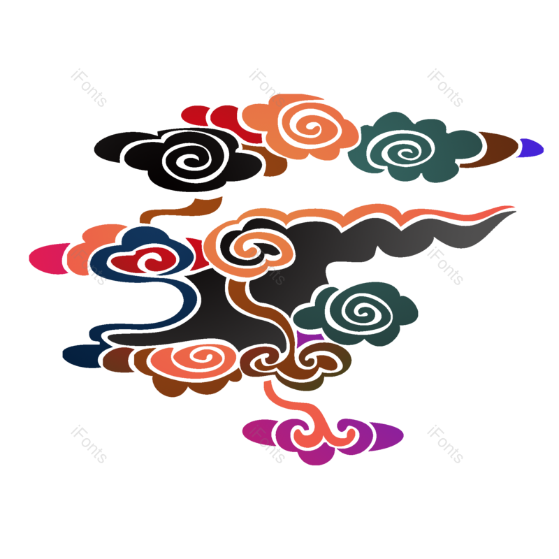 中国风图片,插画元素,云朵PNG,中国风元素免抠素材