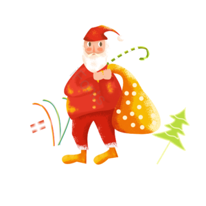 圣诞节 礼物 圣诞老人 手绘 圣诞树