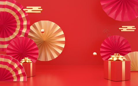 C4D 新年 元旦 2021 电商 淘宝 天猫 新年海报背景