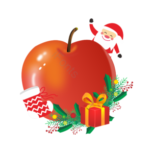 圣诞节 平安果 矢量苹果 圣诞礼物 圣诞老人 手绘