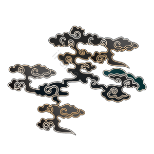 国潮 国潮元素 国潮素材 国潮装饰 云朵 云雾 云雾元素 云纹