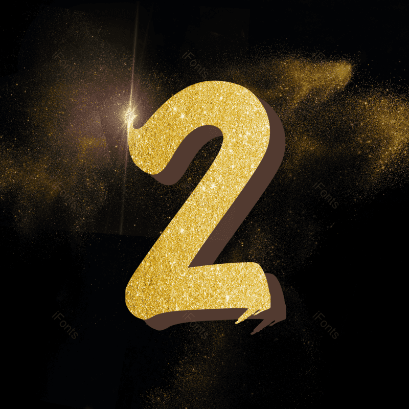 立体图片,质感元素,数字2PNG,金色免抠素材
