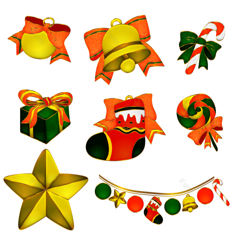 袜子图片,星星元素,礼物PNG,圣诞树装饰免抠素材