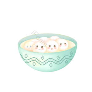 汤圆 元宵 新年 元宵节 节气 习俗 手绘 可爱