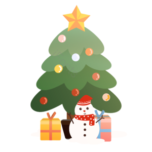 圣诞树 雪人 礼物 圣诞节 可爱