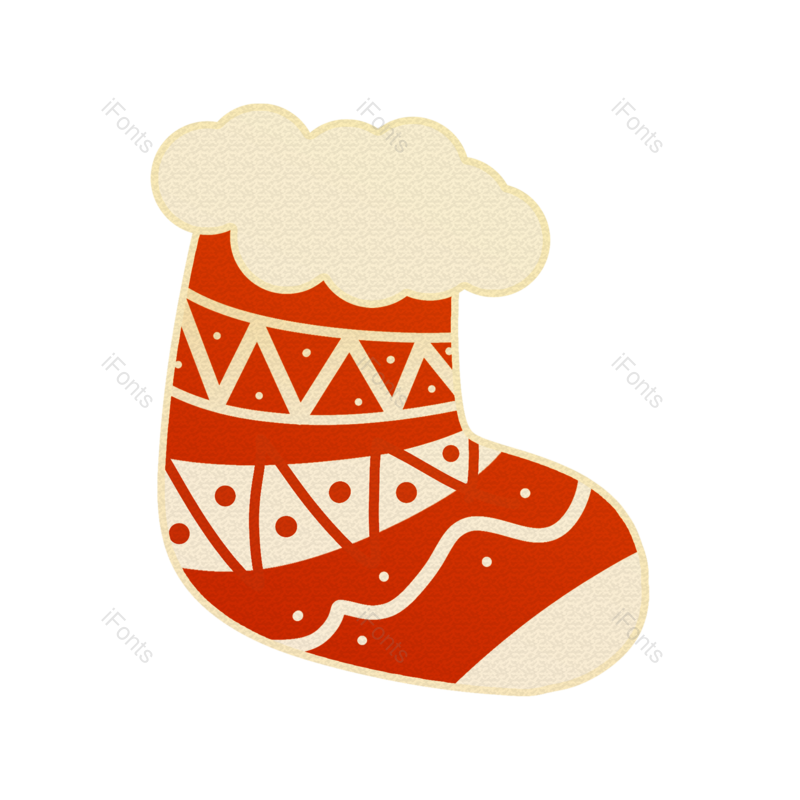 装饰图片,袜子元素,扁平PNG,圣诞节免抠素材