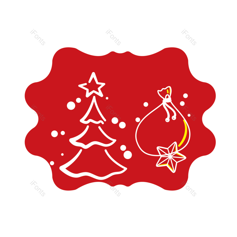 红色装饰图片,圣诞装饰元素,礼物卡PNG,卡片免抠素材