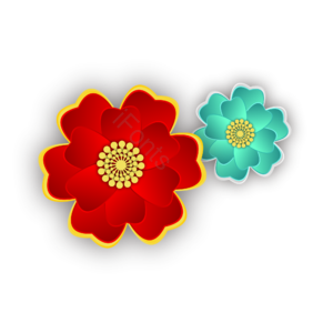 中国风花朵 数量花朵 可改色花朵 手绘 矢量 国潮