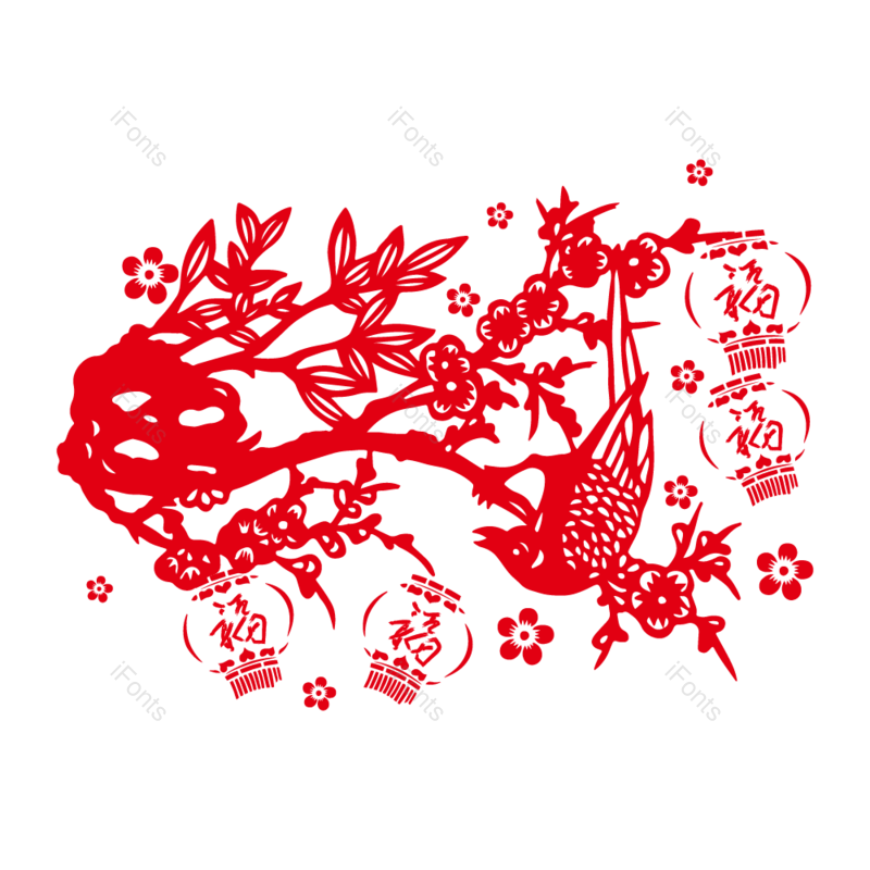 窗花图片,剪纸元素,PNG,免抠素材