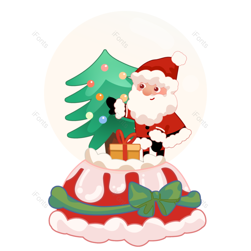 礼物图片,水晶球元素,手绘PNG,圣诞节免抠素材