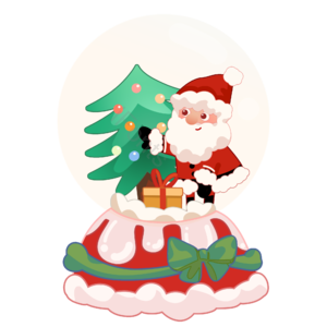 水晶球 圣诞节 礼物 可爱 手绘