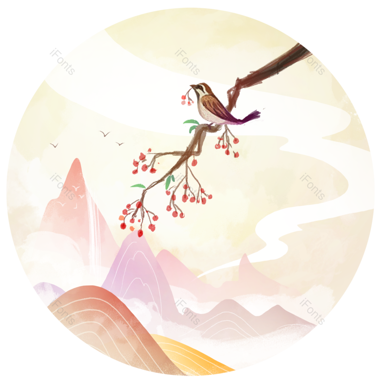 水墨图片,树枝元素,山水PNG,水墨树免抠素材